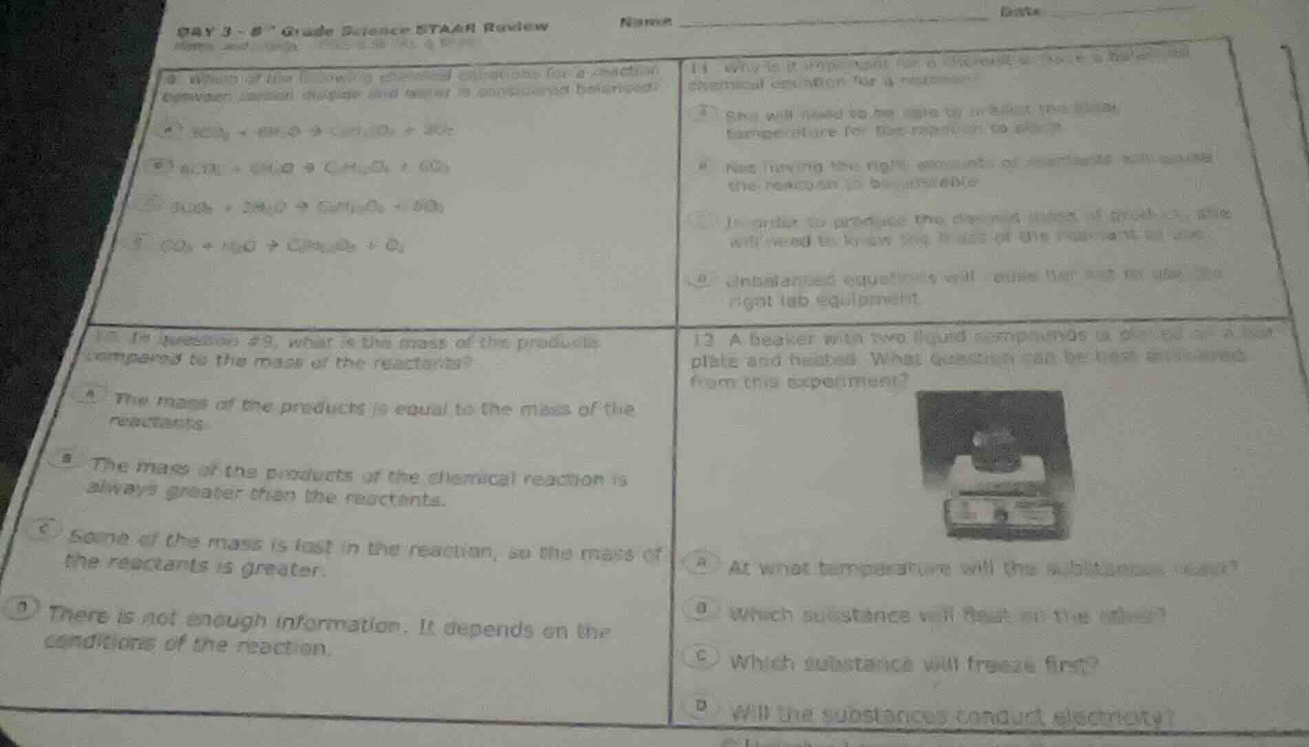 day 3 - 8th grade science staar review name date 9. which of the follow…