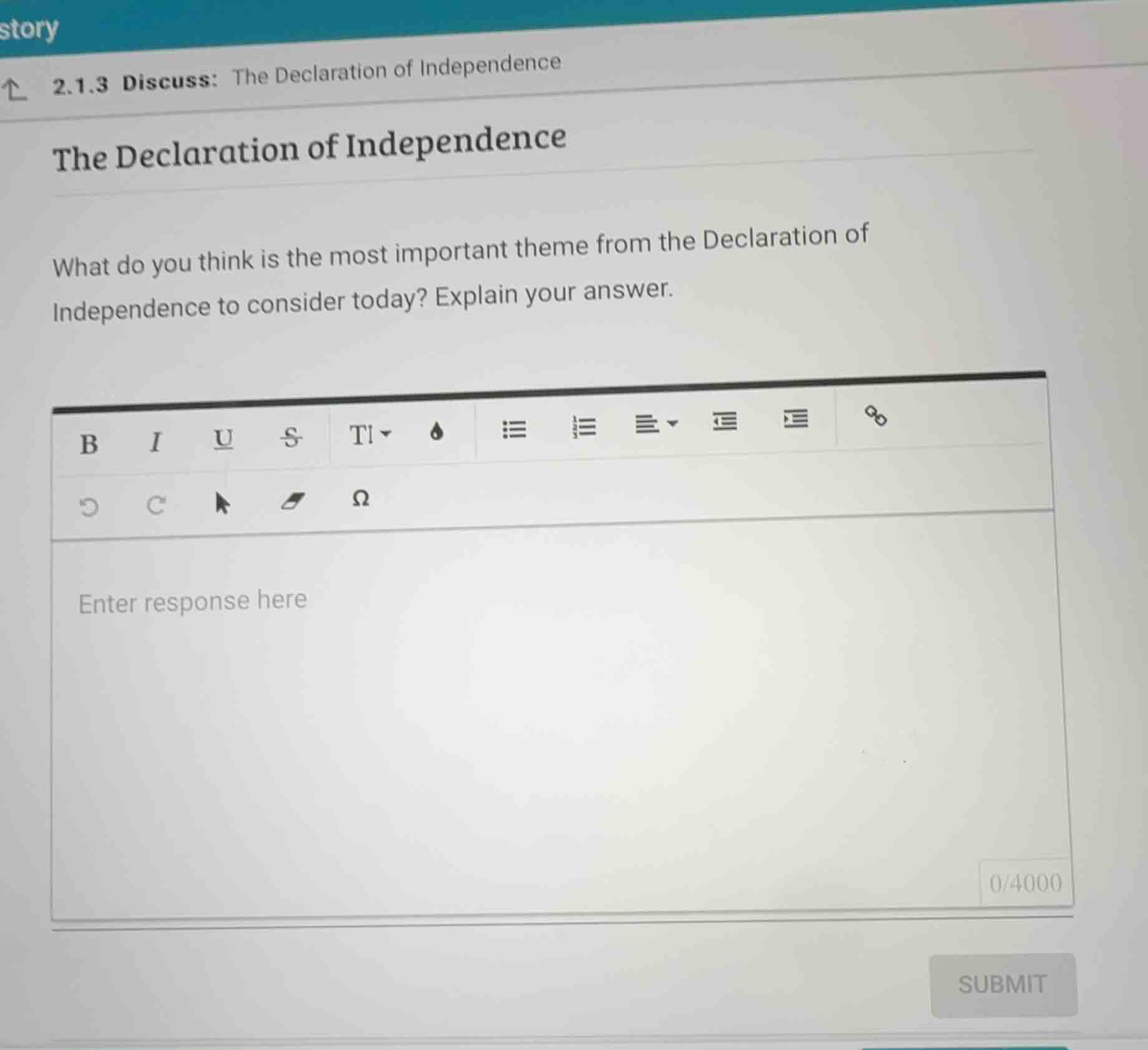 2.1.3 discuss: the declaration of independence the declaration of indep…