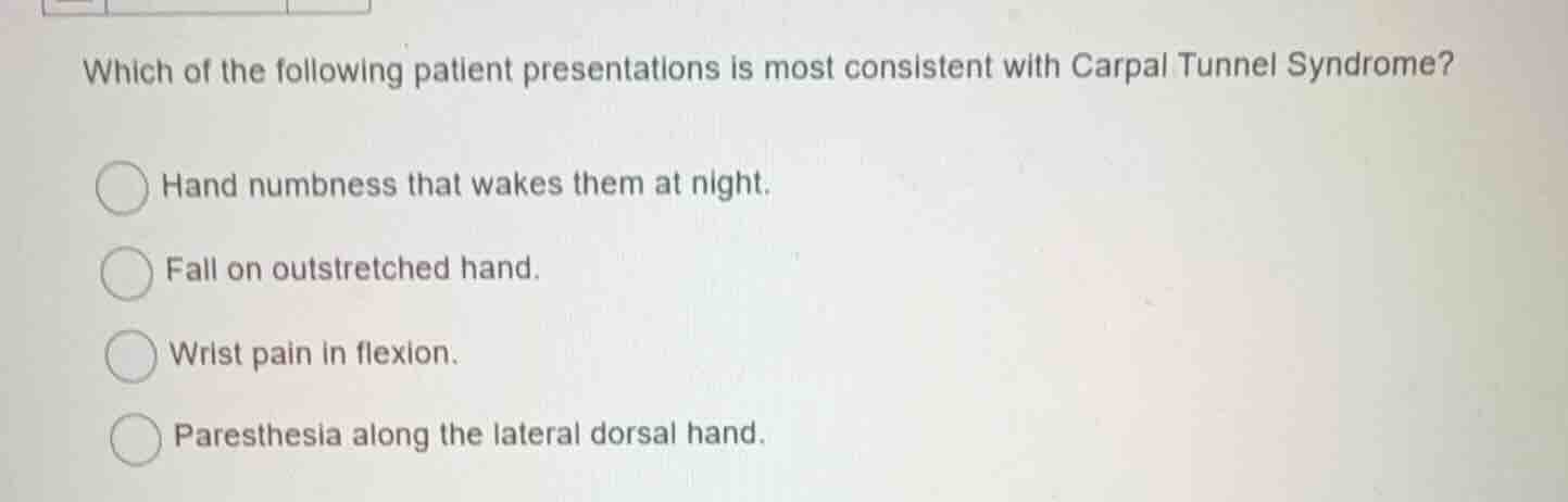 which of the following patient presentations is most consistent with ca…