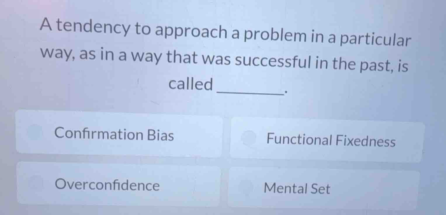 a tendency to approach a problem in a particular way, as in a way that …