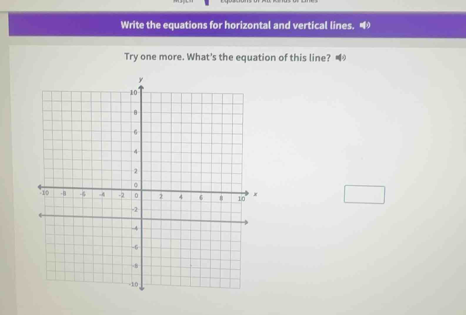write the equations for horizontal and vertical lines. try one more. wh…
