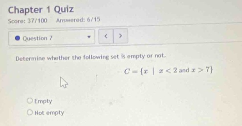 chapter 1 quiz score: 37/100 answered: 6/15 question 7 determine whethe…