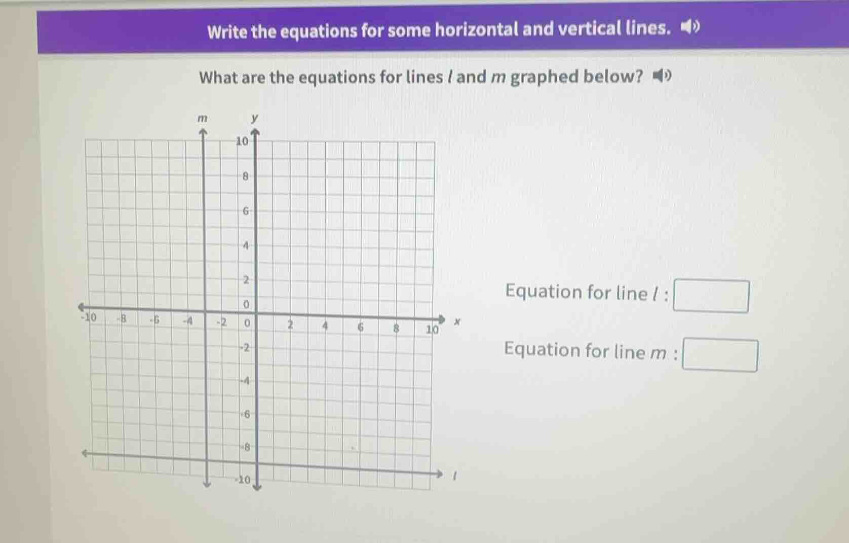 write the equations for some horizontal and vertical lines. what are th…