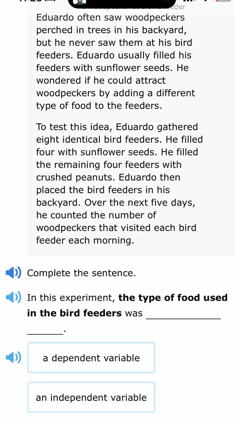 eduardo often saw woodpeckers perched in trees in his backyard, but he …