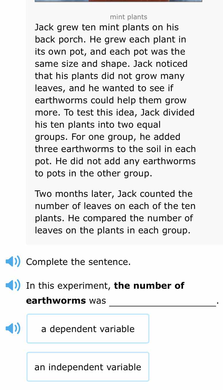 mint plants jack grew ten mint plants on his back porch. he grew each p…