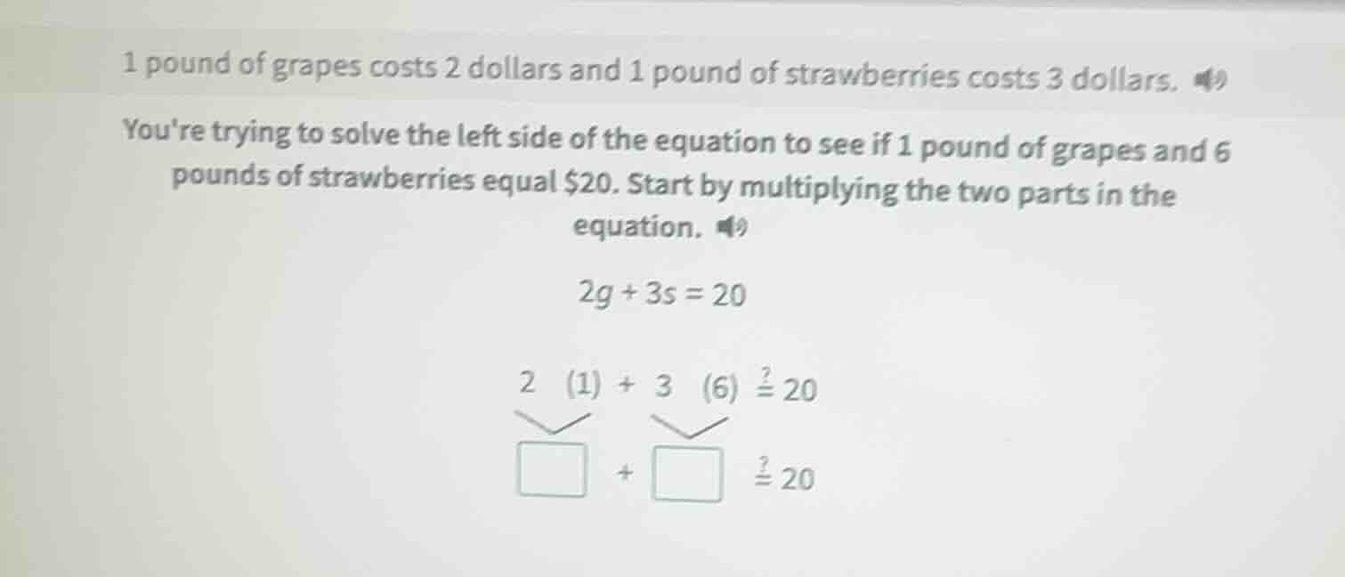 1 pound of grapes costs 2 dollars and 1 pound of strawberries costs 3 d…