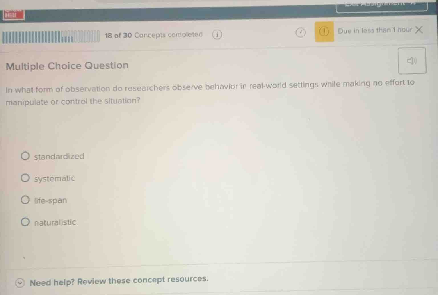 multiple choice question in what form of observation do researchers obs…