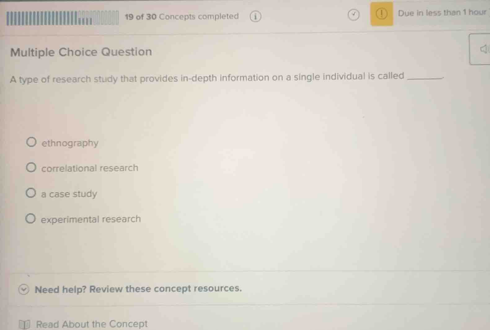 multiple choice question a type of research study that provides in - de…