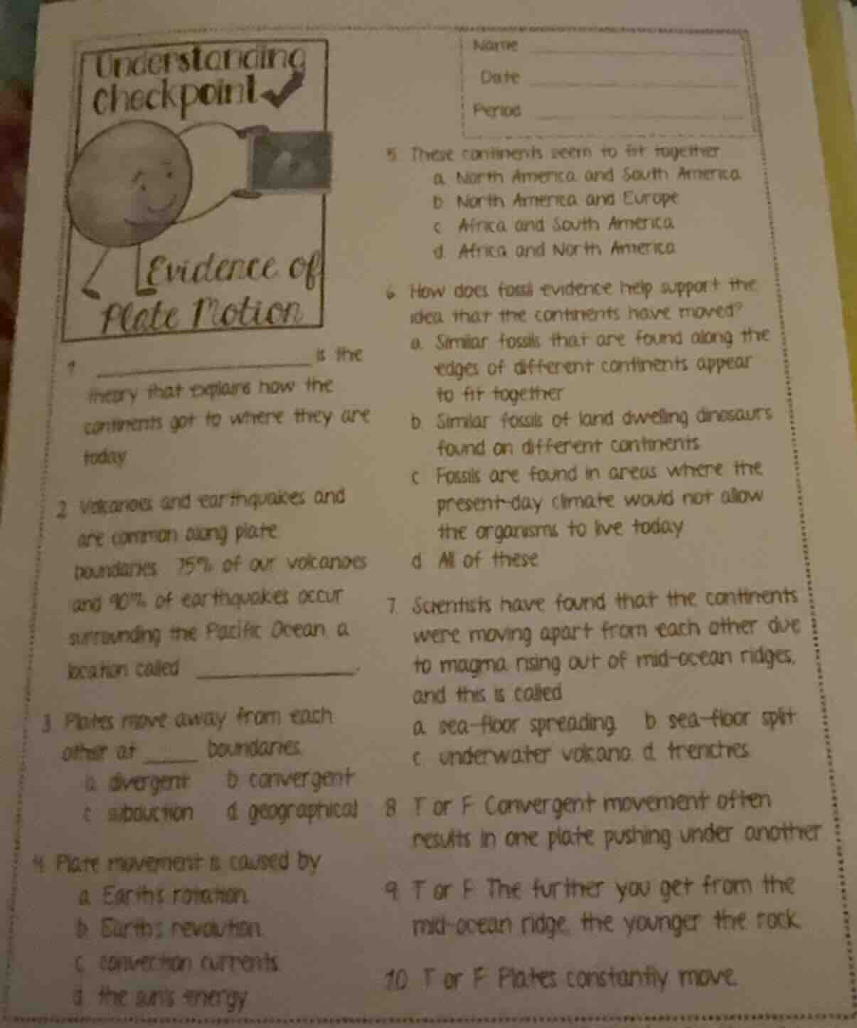 understanding checkpoint evidence of plate motion 1. __________ is the …