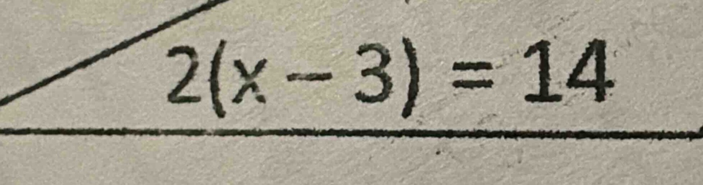 2(x - 3) = 14