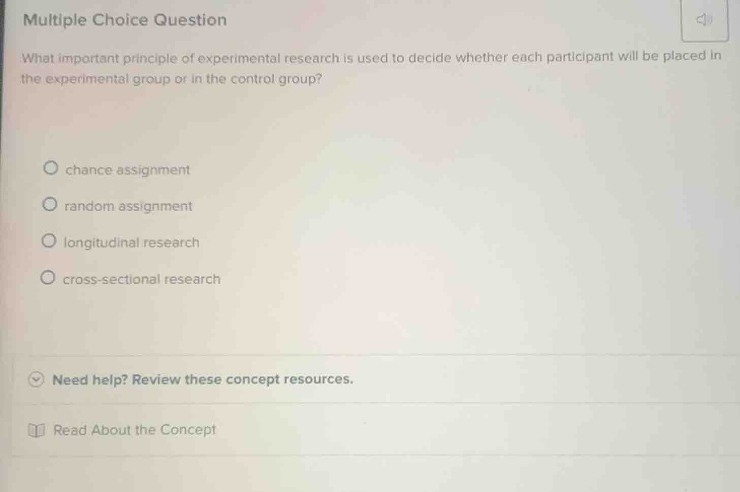 multiple choice question what important principle of experimental resea…