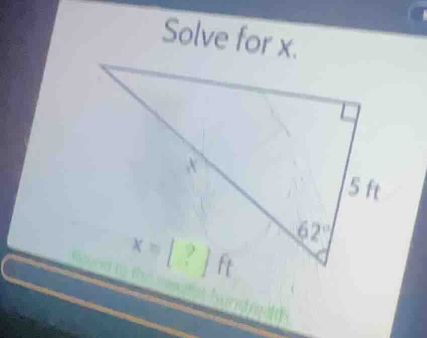 solve for x. x = ? ft