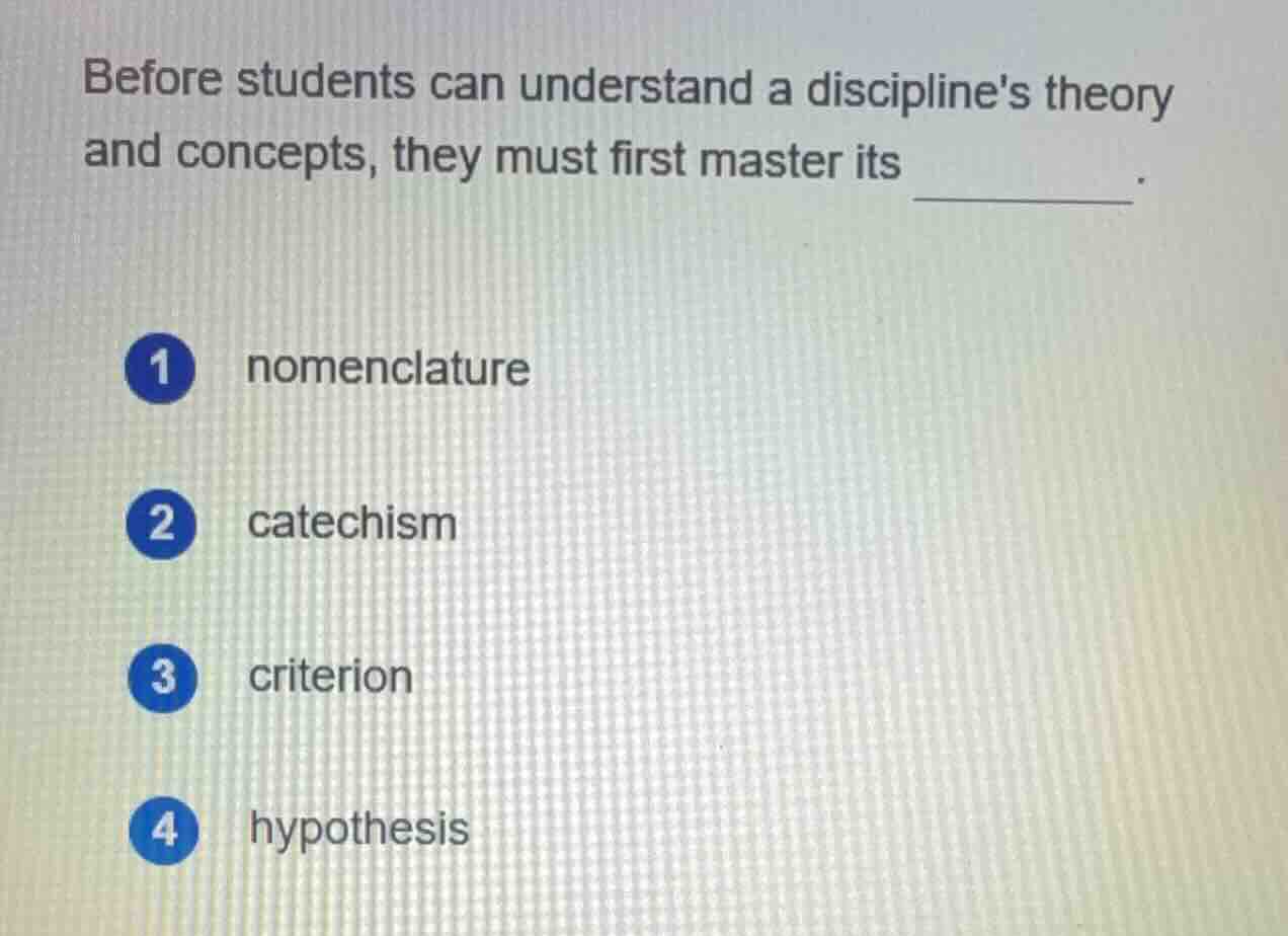 before students can understand a disciplines theory and concepts, they …