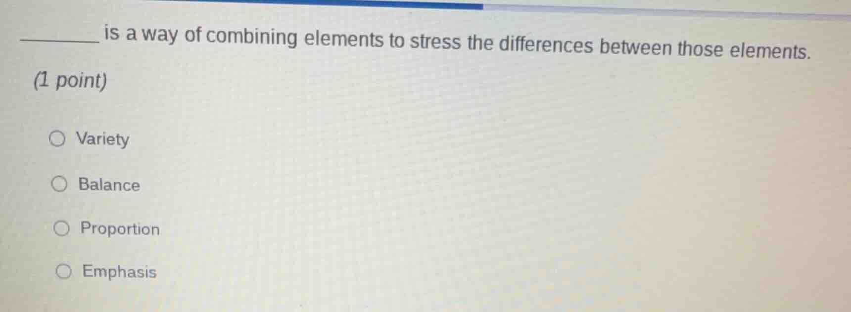______ is a way of combining elements to stress the differences between…