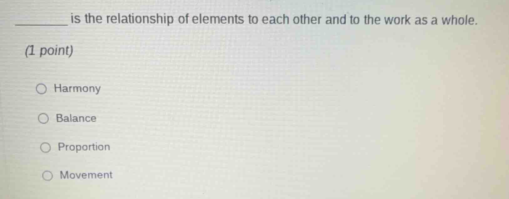 ______ is the relationship of elements to each other and to the work as…