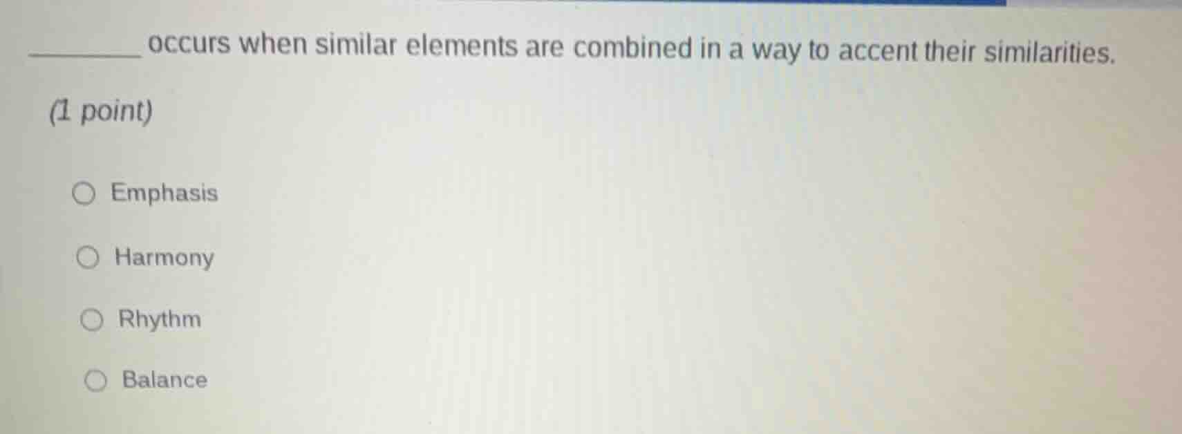 ______ occurs when similar elements are combined in a way to accent the…
