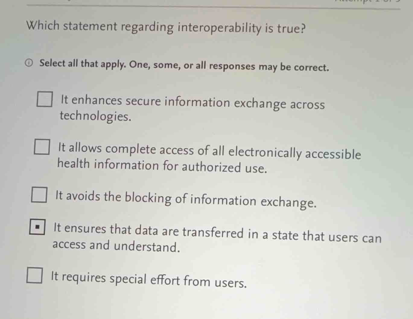 which statement regarding interoperability is true? select all that app…