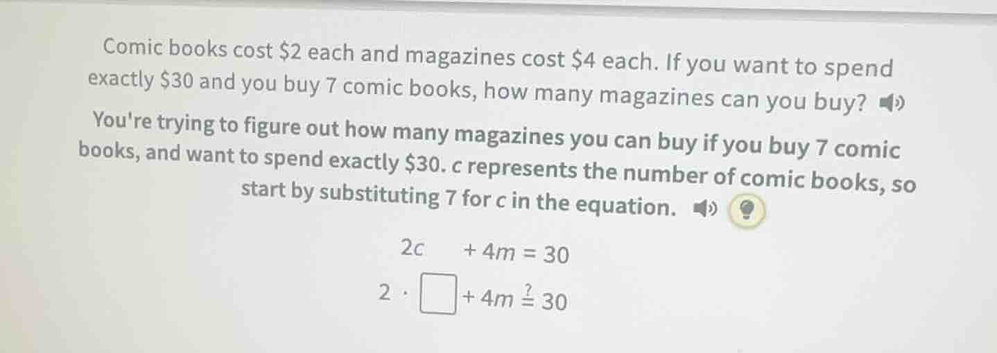 comic books cost $2 each and magazines cost $4 each. if you want to spe…