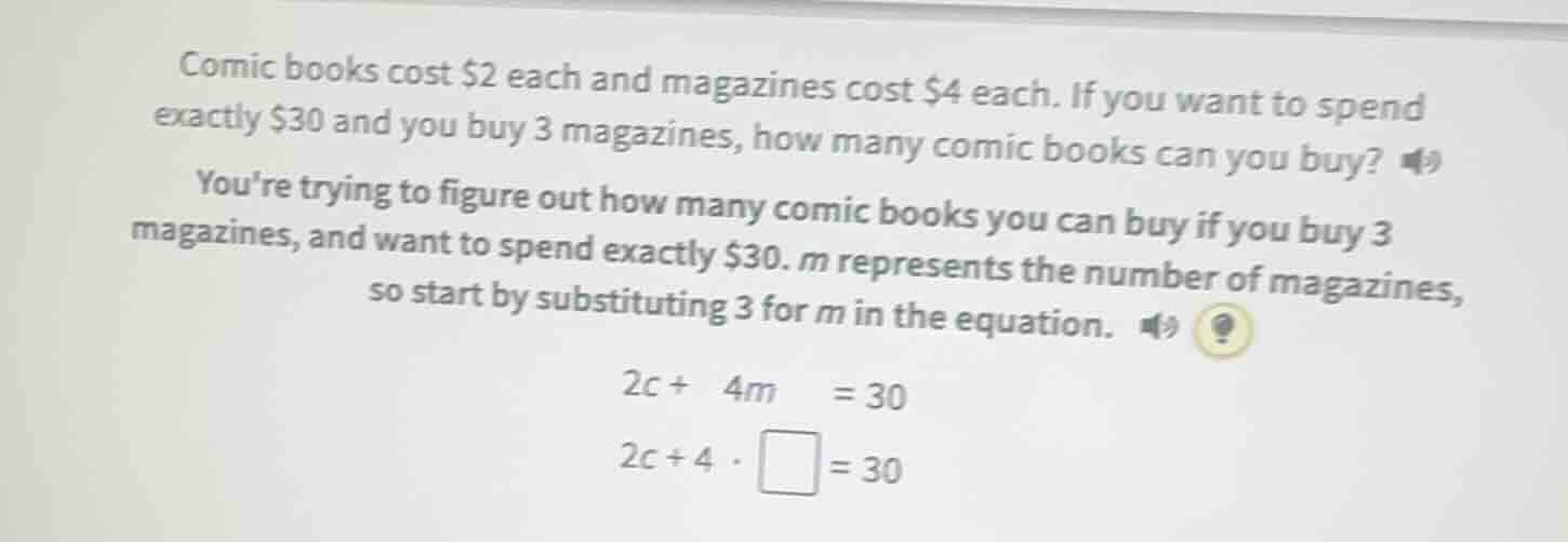 comic books cost $2 each and magazines cost $4 each. if you want to spe…