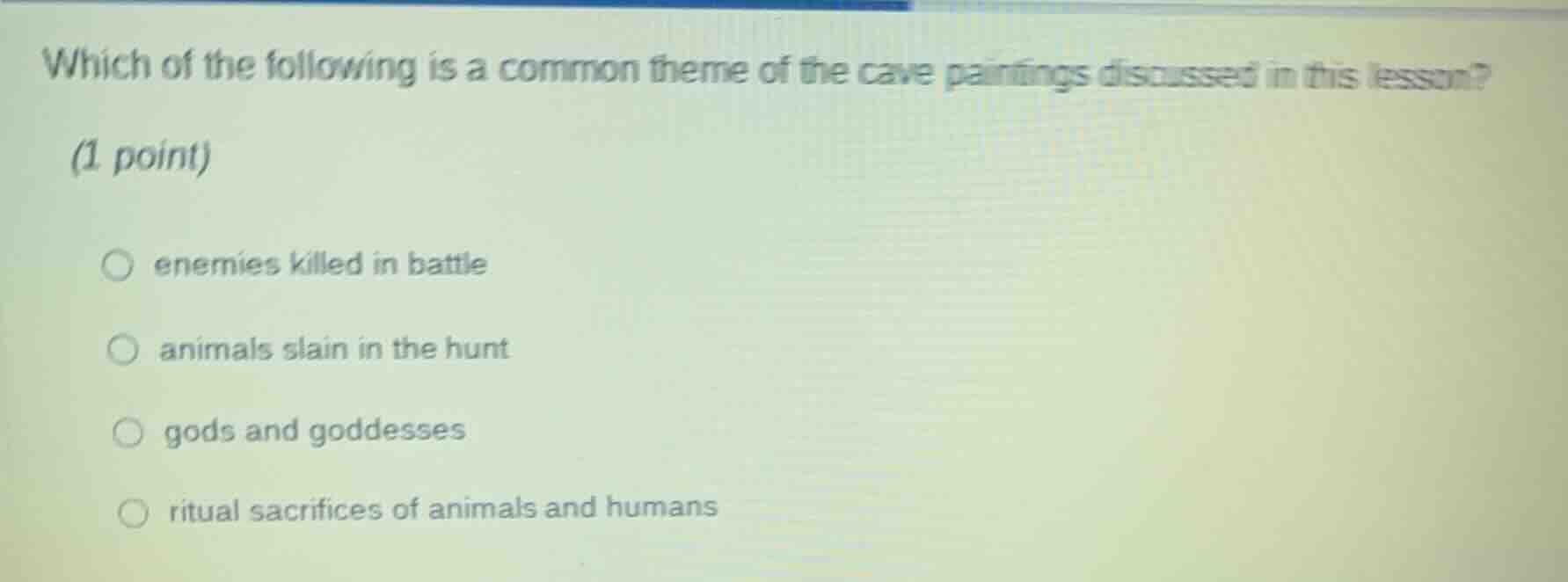 which of the following is a common theme of the cave paintings discusse…