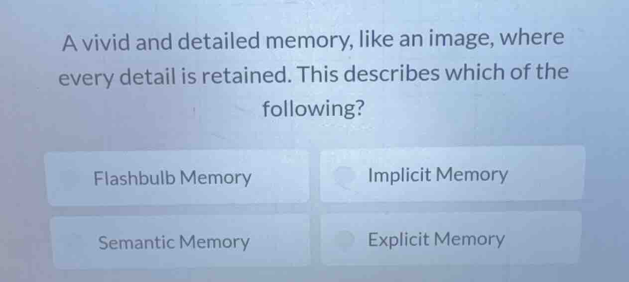 a vivid and detailed memory, like an image, where every detail is retai…