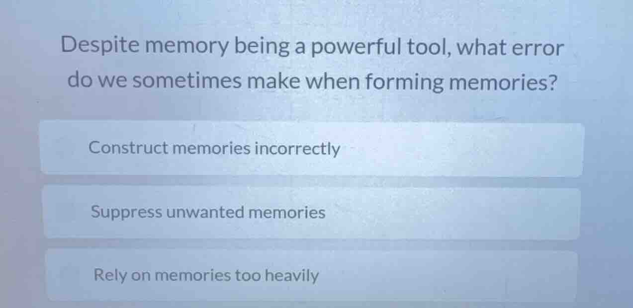 despite memory being a powerful tool, what error do we sometimes make w…