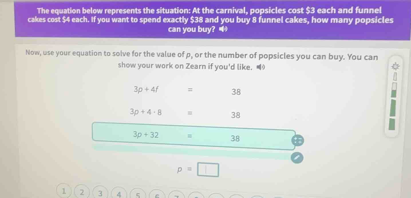 the equation below represents the situation: at the carnival, popsicles…