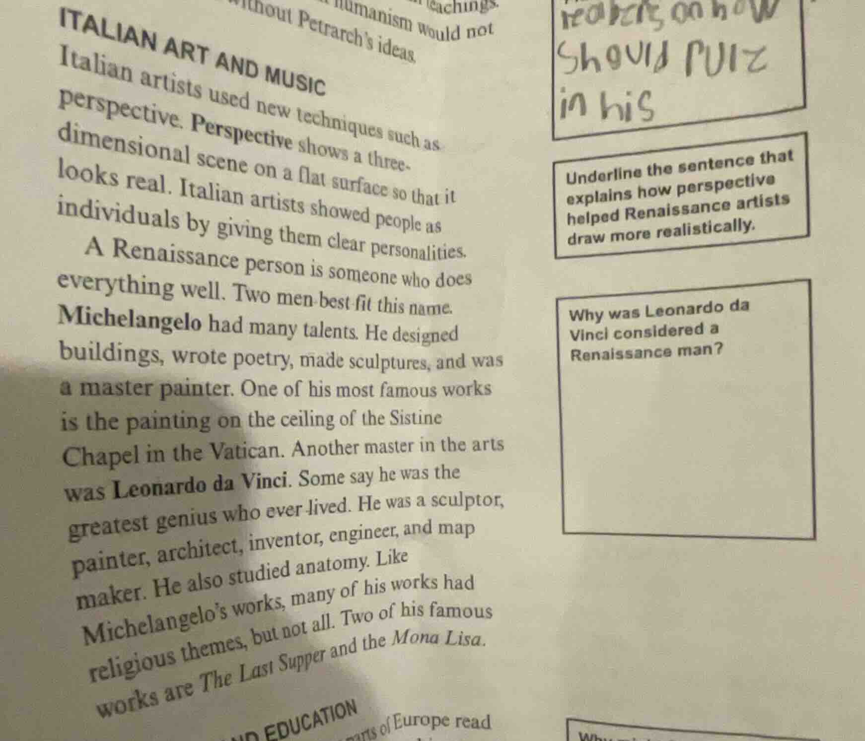 italian art and music italian artists used new techniques such as persp…