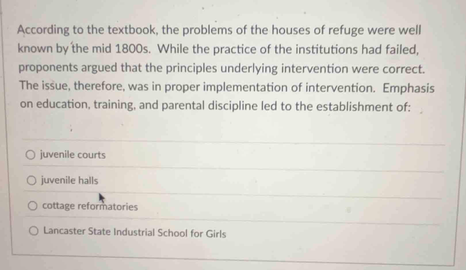 according to the textbook, the problems of the houses of refuge were we…