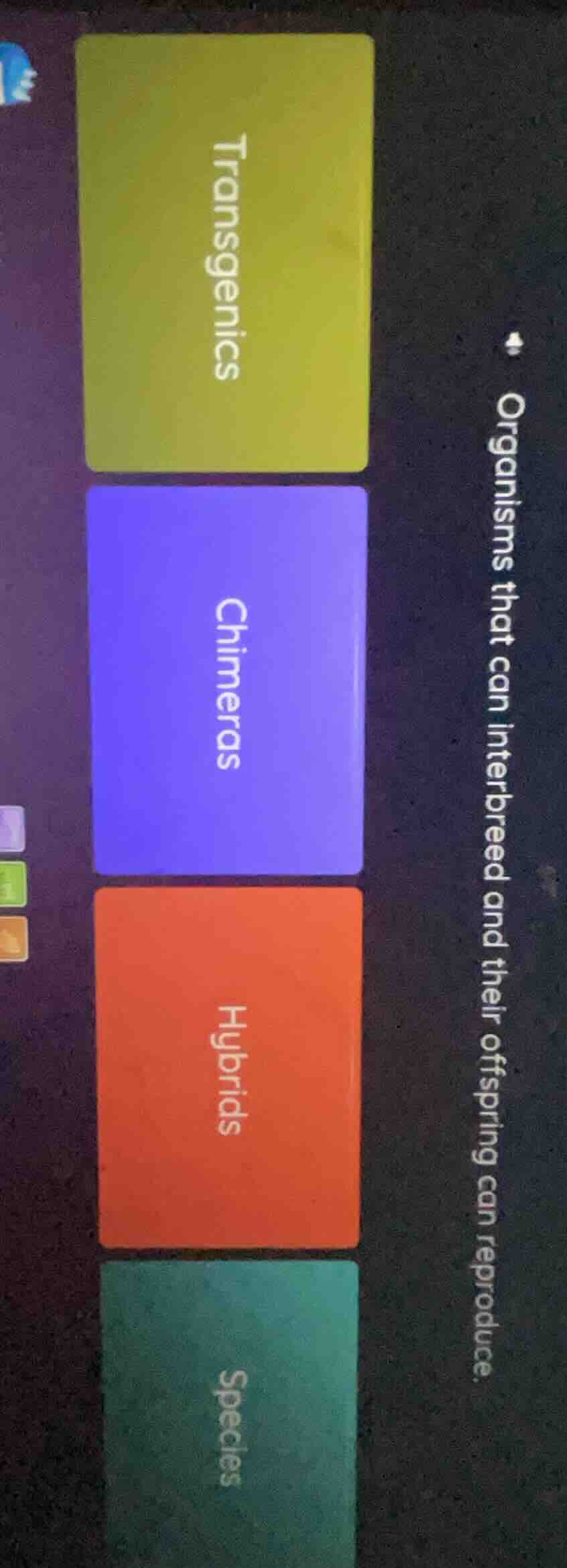 organisms that can interbreed and their offspring can reproduce. transg…