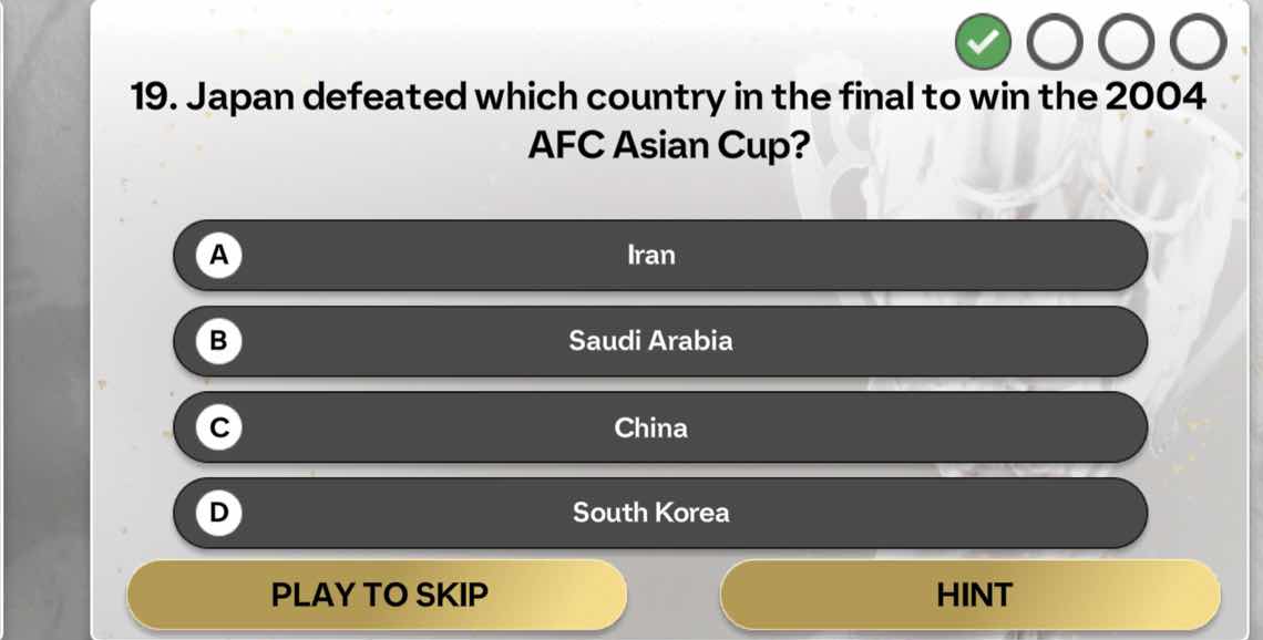 19. japan defeated which country in the final to win the 2004 afc asian…