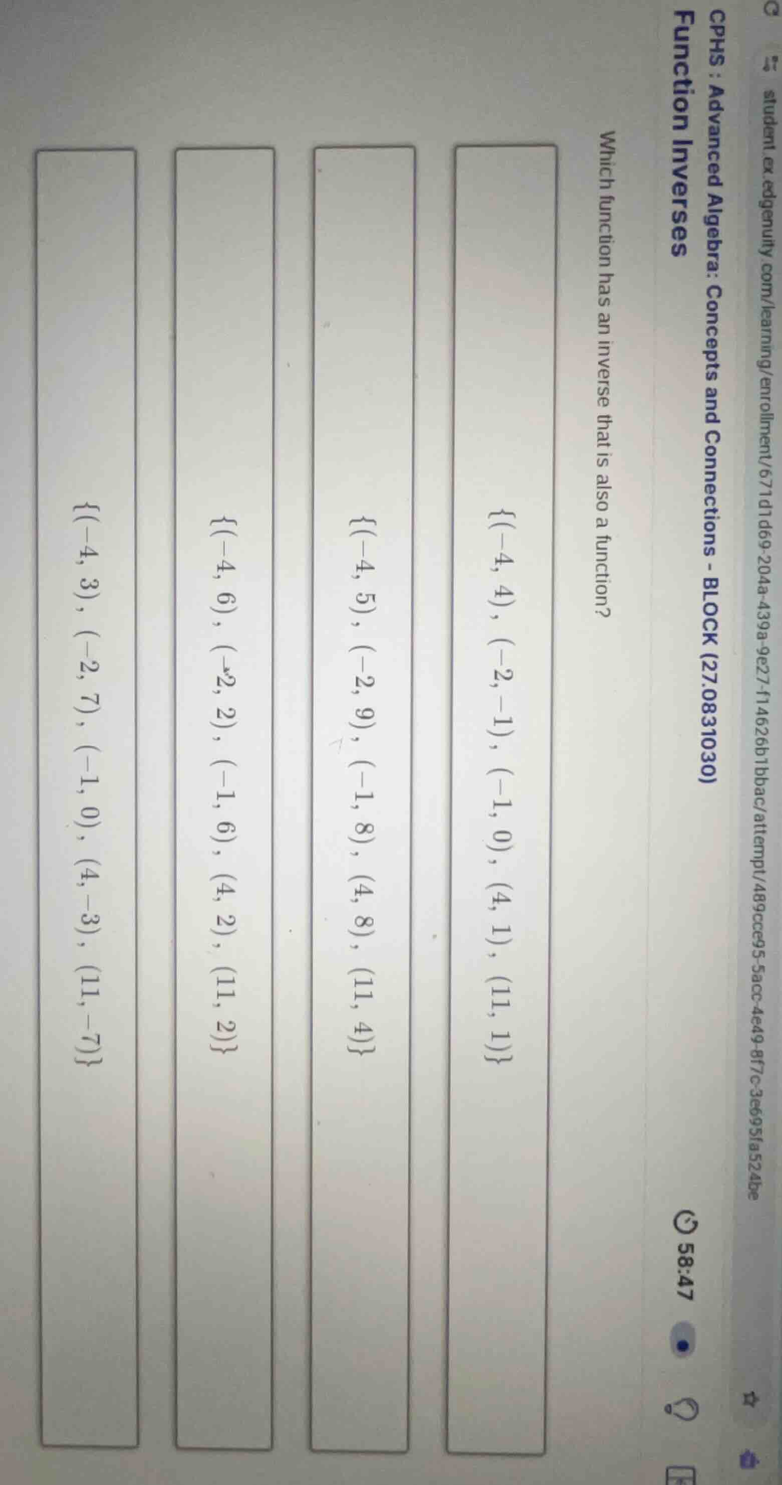 cphs : advanced algebra: concepts and connections - block (27.0831030) …