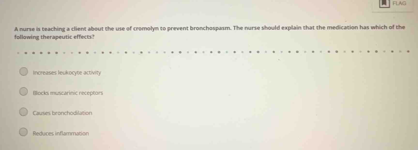 a nurse is teaching a client about the use of cromolyn to prevent bronc…