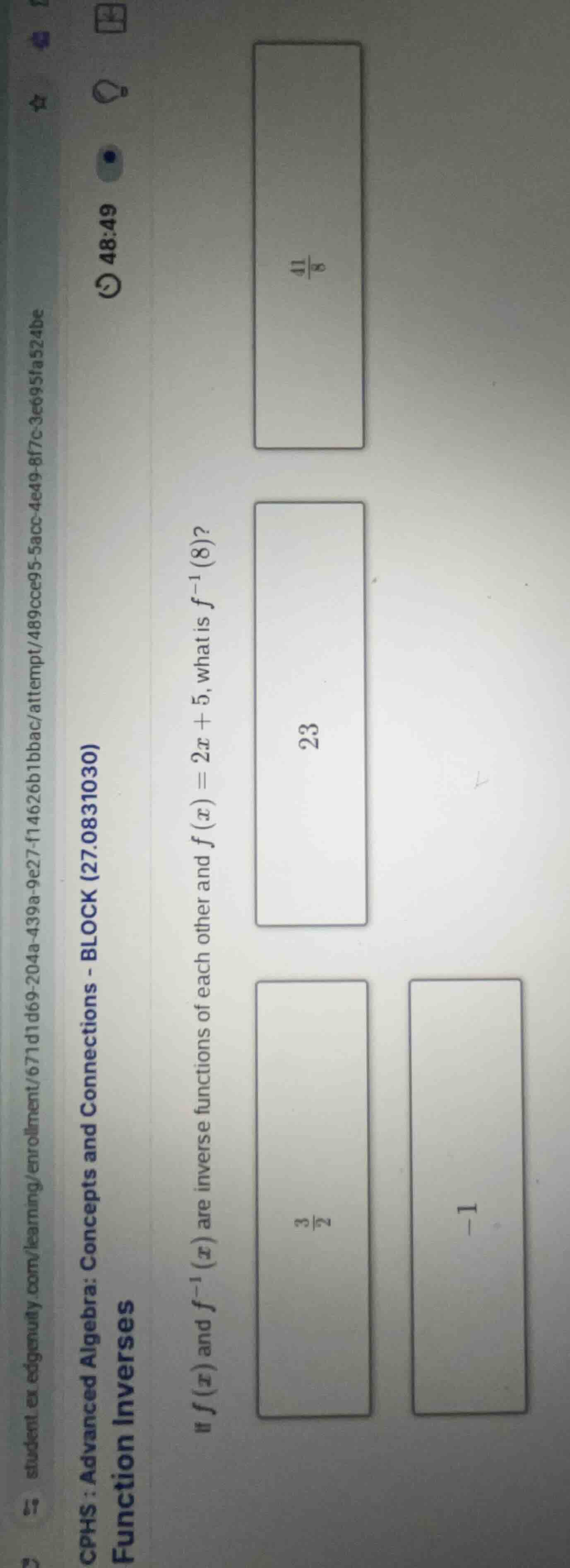 if $f(x)$ and $f^{-1}(x)$ are inverse functions of each other and $f(x)…