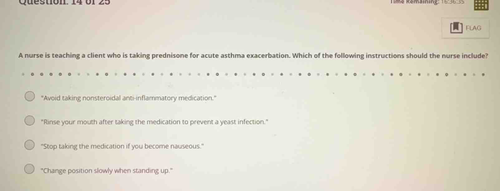 a nurse is teaching a client who is taking prednisone for acute asthma …