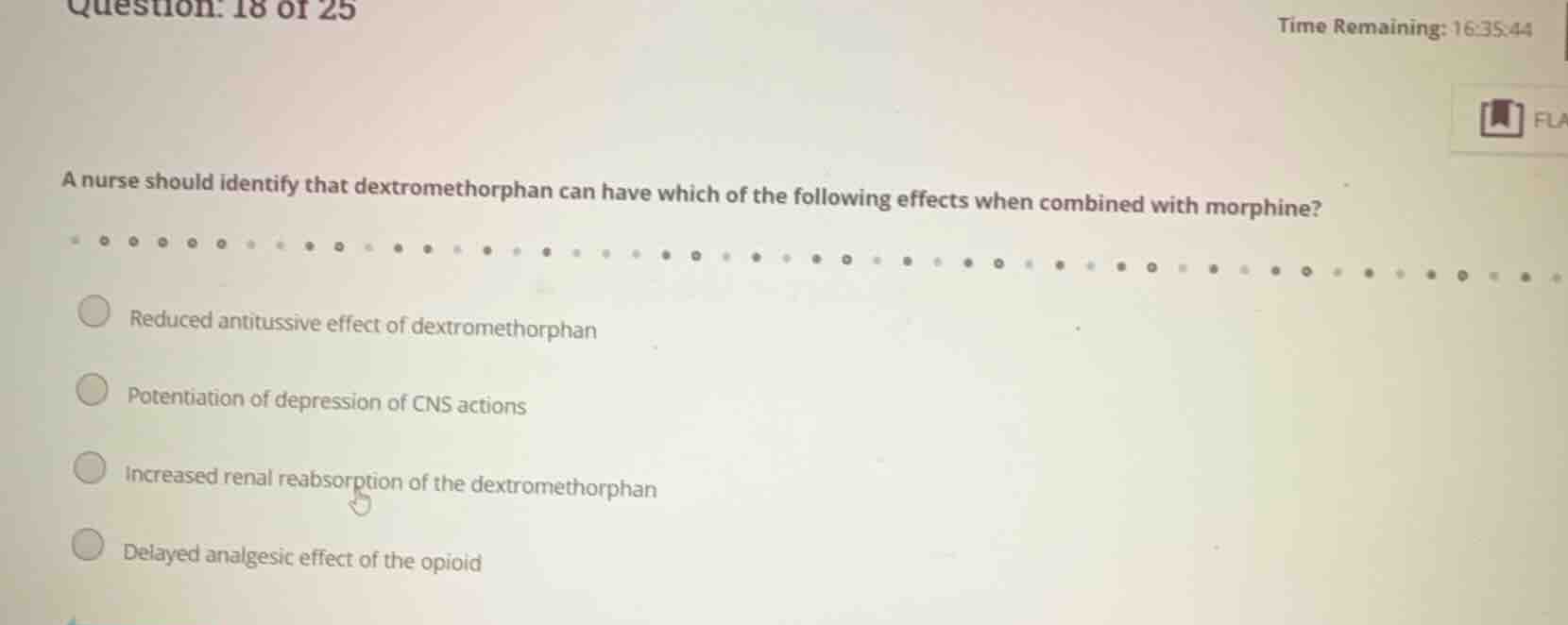 a nurse should identify that dextromethorphan can have which of the fol…