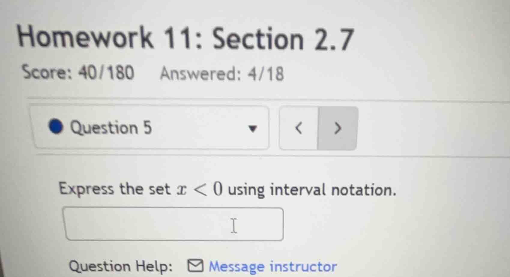 homework 11: section 2.7 score: 40/180 answered: 4/18 question 5 expres…