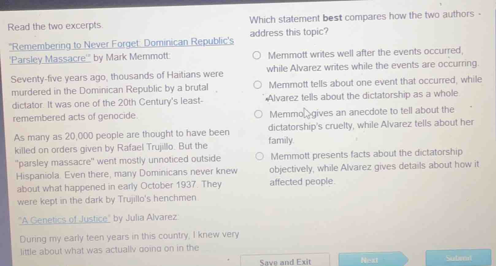 read the two excerpts. emembering to never forget: dominican republics …