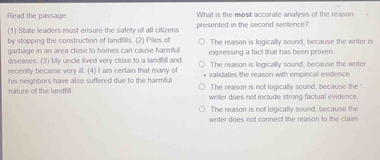 read the passage. (1) state leaders must ensure the safety of all citiz…