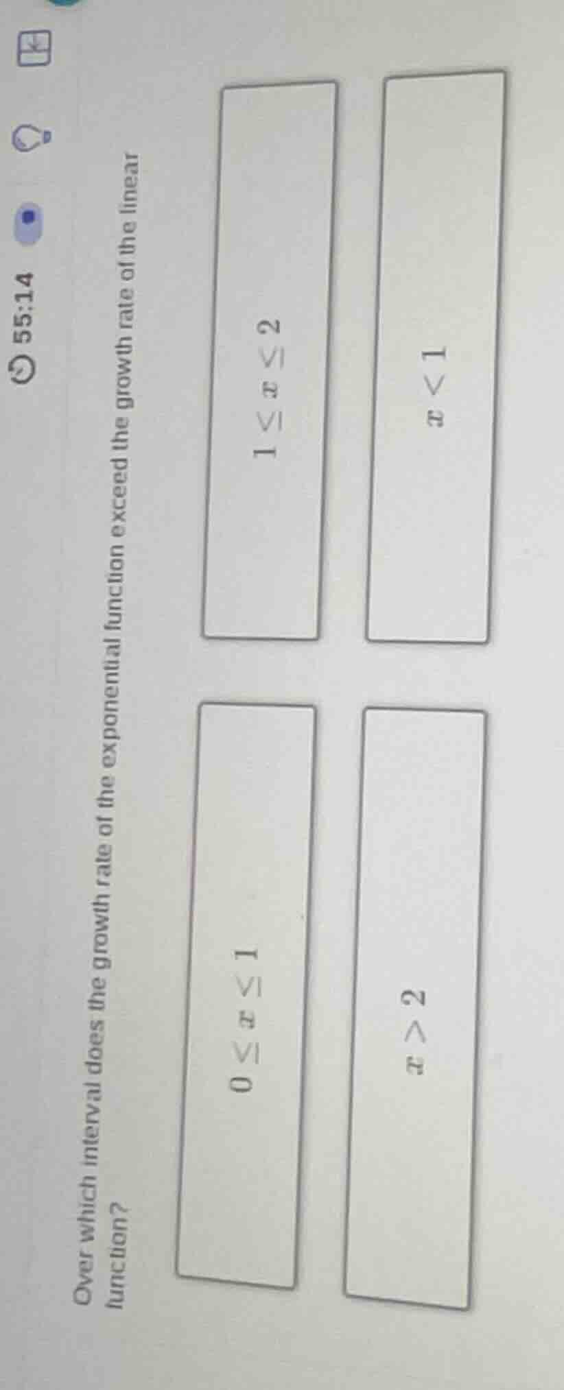 over which interval does the growth rate of the exponential function ex…