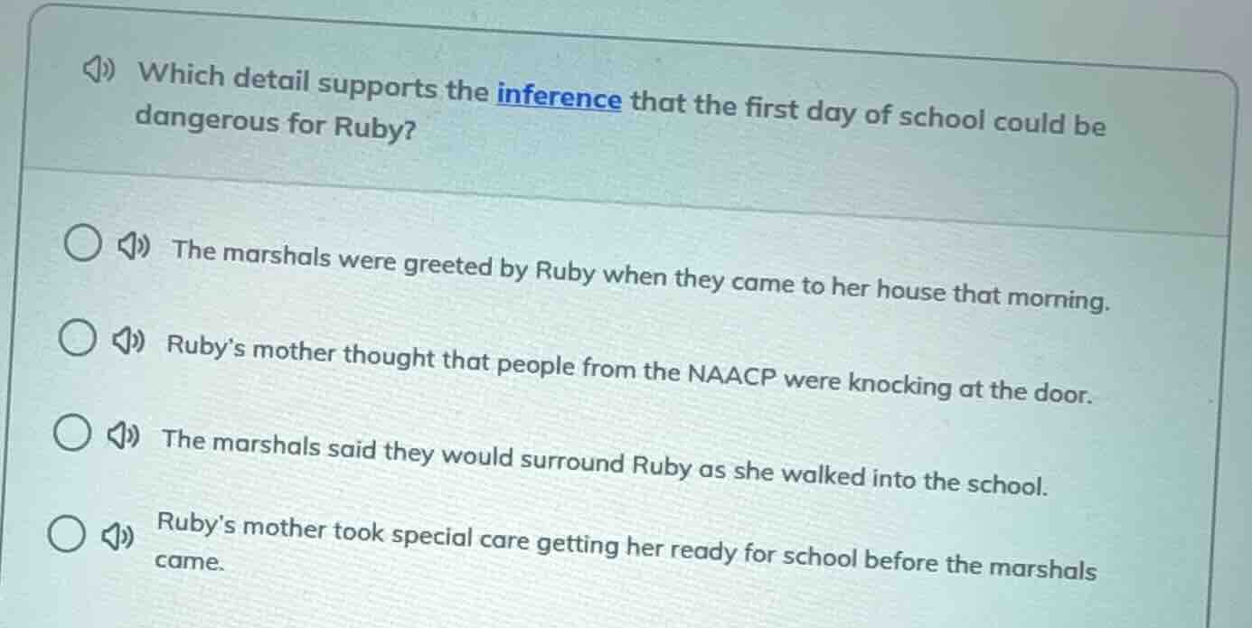 which detail supports the inference that the first day of school could …