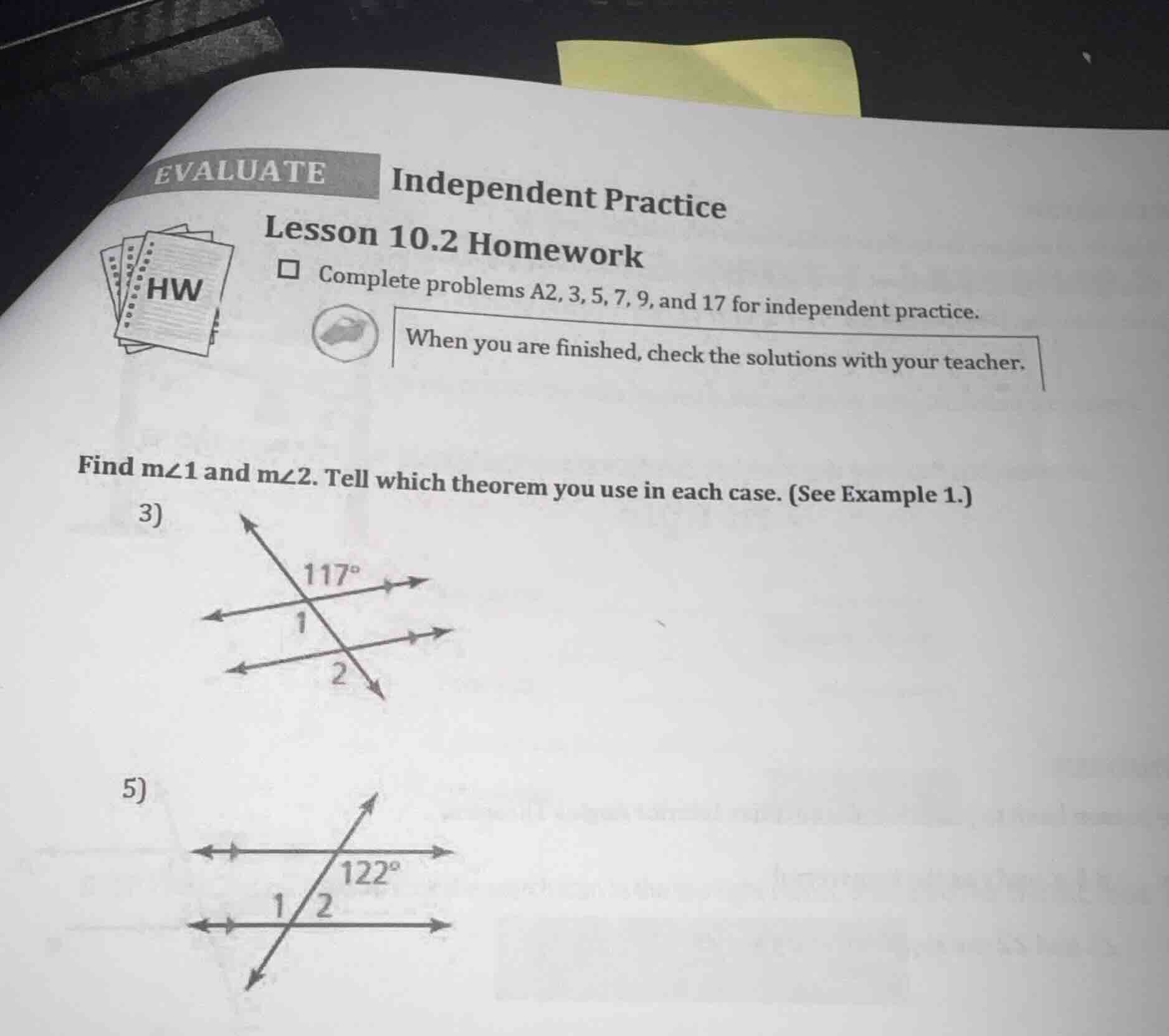 evaluate independent practice lesson 10.2 homework complete problems a2…