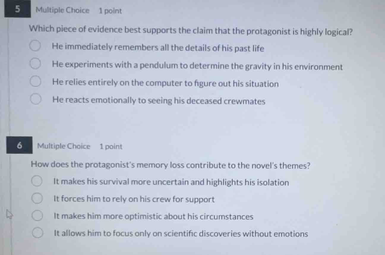 5 multiple choice 1 point which piece of evidence best supports the cla…