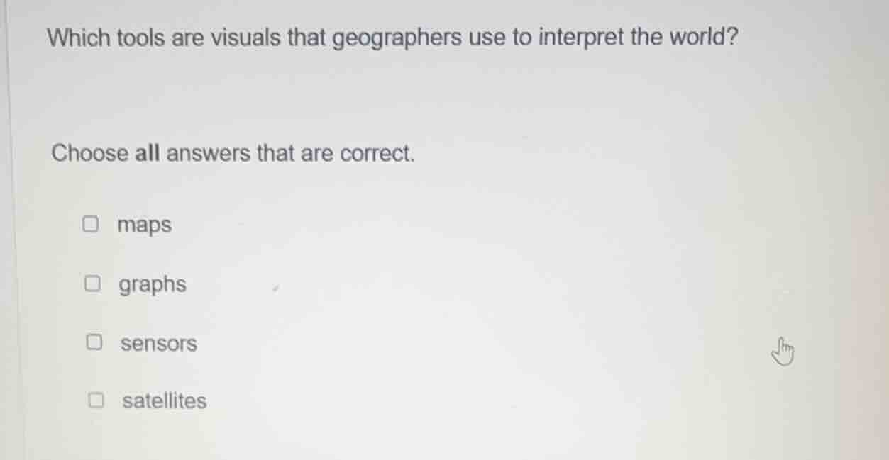 which tools are visuals that geographers use to interpret the world? ch…