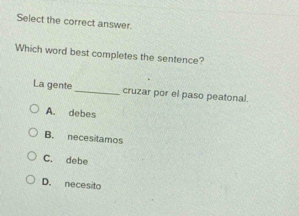 select the correct answer. which word best completes the sentence? la g…