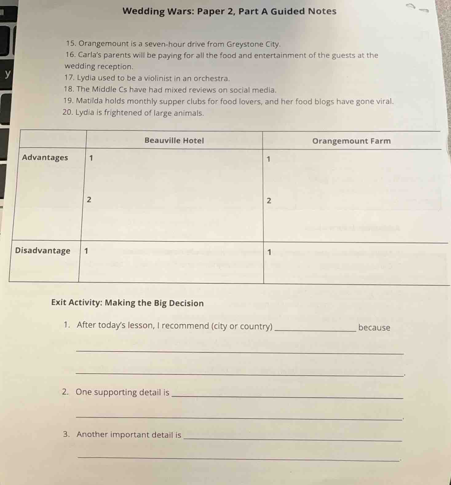 wedding wars: paper 2, part a guided notes 15. orangemount is a seven -…