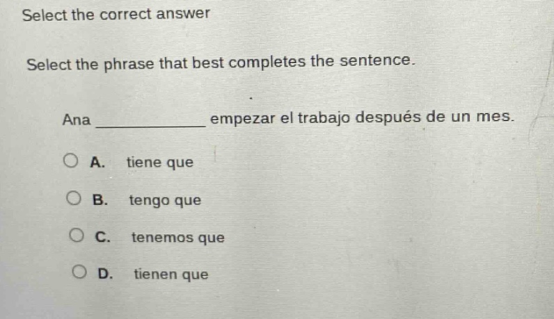 select the correct answer select the phrase that best completes the sen…