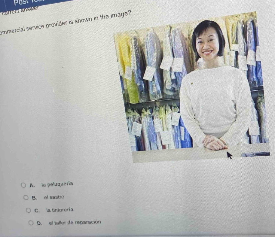 commercial service provider is shown in the image? a. la peluquería b. …