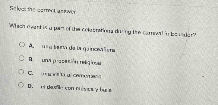 select the correct answer which event is a part of the celebrations dur…