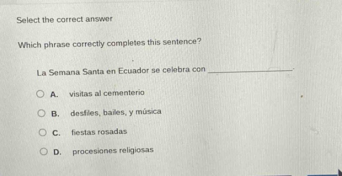 select the correct answer which phrase correctly completes this sentenc…